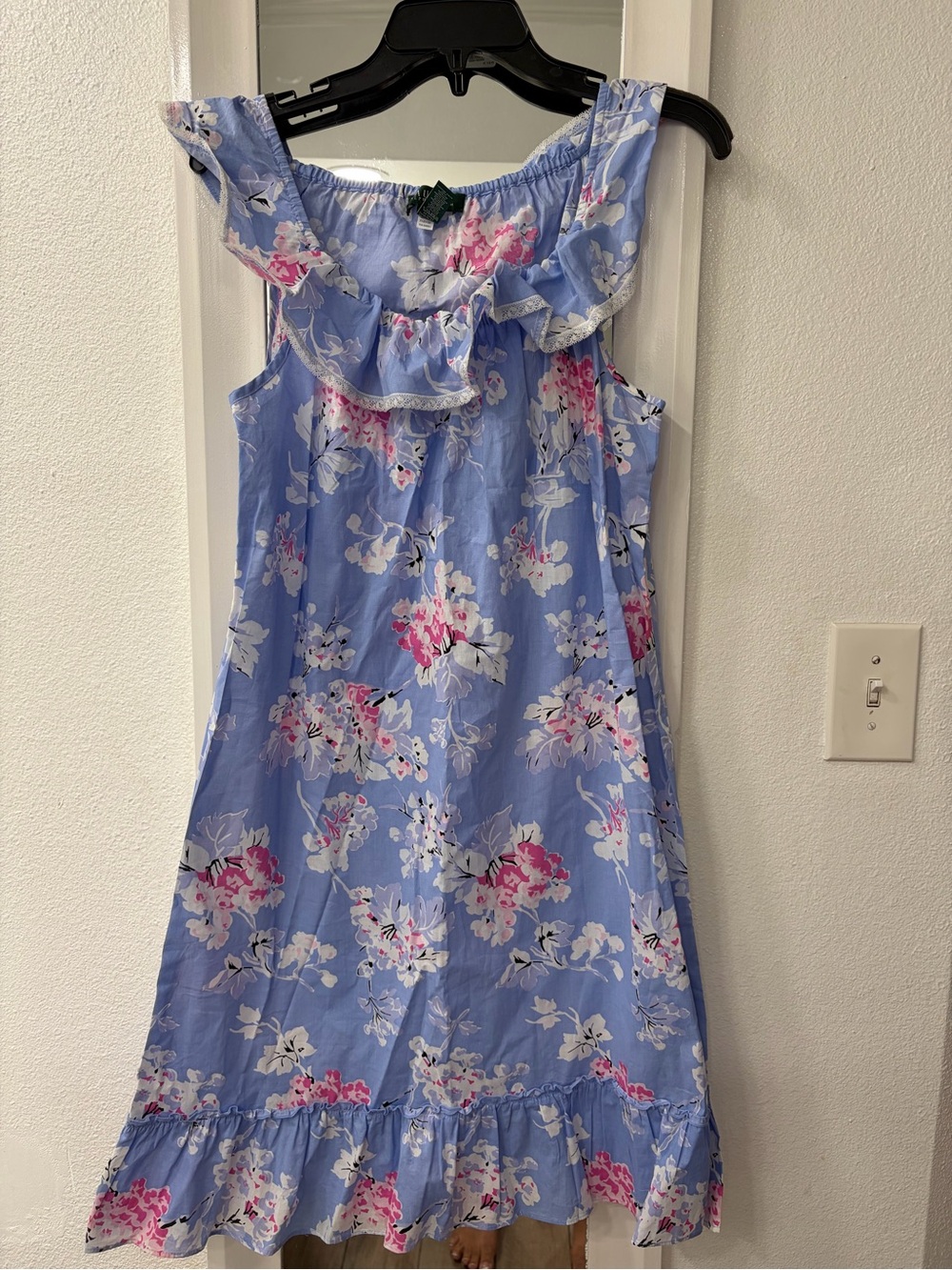 Lauren Ralph Lauren Lavender Floral Ruffle Dress